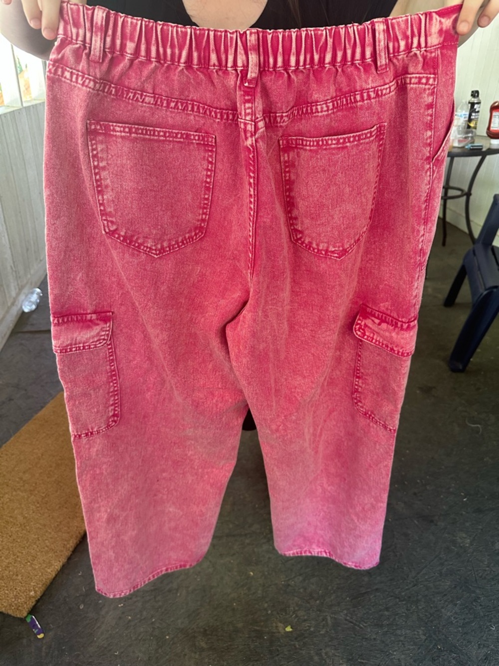 Pink Washed Cargo Pants - Picture 2 of 4